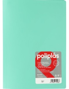 CARPETA Fº 50 FUNDAS SOLDADAS OPACAS VERDE AGUA POLIPLAS
